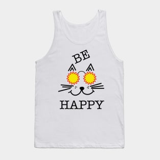 be Happy Cat Tank Top